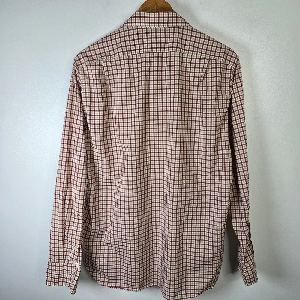 J. Crew Ludlow Mens‎ Large Plaid Check 120's 2 Ply Cotton Button Down Shirt